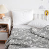 Picture of NTBAY 3 Layer Oversized Muslin Cotton Toddler Blanket, 45x60 Inches Jacquard Reversible Nursery Bed Blanket, Super Soft and Thermal Crib Blanket for All Seasons, Baby Gift, 45"x60", Grey Starfish