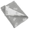 Picture of NTBAY 3 Layer Oversized Muslin Cotton Toddler Blanket, 45x60 Inches Jacquard Reversible Nursery Bed Blanket, Super Soft and Thermal Crib Blanket for All Seasons, Baby Gift, 45"x60", Grey Pineapple