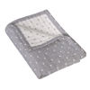 Picture of NTBAY 3 Layer Toddler Blanket, Muslin Cotton Jacquard Bed Blankets, Lightweight Thermal Baby Blanket, Super Soft and Warm Crib Blanket for All Seasons, Decoration Gift, 30"x40", Grey Dot