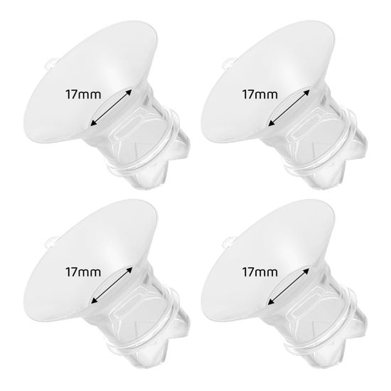 Picture of Suniceme Flange Inserts 17mm Compatible with Medela/Spectra/TSRETE/Elvie/Momcozy/Bellababy Breast Pump 24mm Shields/Flanges, Reduce 24mm Nipple Tunnel Down to 17 mm, 4PCS