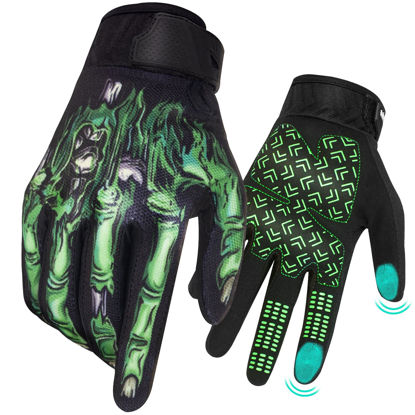 Picture of RIGWARL Motorcycle Gloves for Men and Women Touchscreen, Breathable Skeleton Dirt Bike Glove Non-Slip, Designed Riding Gloves Motorcycle Mens Full Finger for Hiking Hunting ATV MTB Gloves,Green