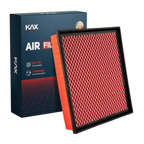 Picture of KAX Premium Engine Air Filter, GAF027 (CA8755A) Replacement for Silverado, Suburban, Sierra, Yukon, Avalanche 1500/2500/3500, Tahoe, Escalade (V6/V8), 200% Longer Life