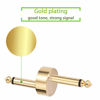 Picture of OTraki 1/4 Inch Guitar Pedal Connector Z Type 6.3mm Pedals Coupler 4 Pack Pedal to Pedal Connector TS Copper Male Connector for Effect Pedalboard Space Saving Gold