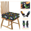 Picture of Toddler Booster Seat for Dining Table, Stronger Support Non-Slip Bottom Double Safe Straps Booster Seat Dining Toddler, Portable Travel Increasing Cushion (Black)