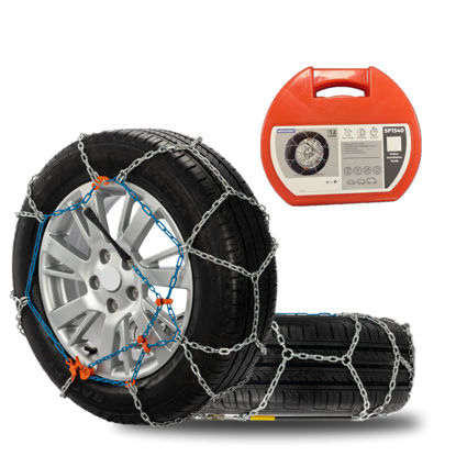 Picture of SNOCATENA Snow Chains for Car,SUV,Truck and Pickup,Universal Emergency Tire chains,Compatible with Tire Width 180 185 195 205 215 225 235 MM - Set of 2
