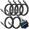 Picture of XLR to XLR Cable (3 Feet, 6 Pack) Multiple Premium XLR Microphone Cables, Heavy Duty 22AWG OFC XLR Male to Female Cord, 3-Pin Shielded Mic Speaker Cable, Zinc Alloy Connectors, Metal Spring SR, Black