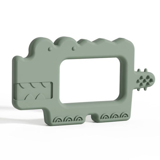 Picture of Moonkie Teething Toy, Safe & Easy to Hold BPA Free Silicone Baby Soothing Teethers, Prevent Finger Sucking Teether Toys Best for Babies 0-6 6-12 Months (Crocodile Sage)