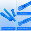 Picture of Soulmate Recorder Instrument for Beginners Kids Students German Style C Key Soprano Recorder 8 Holes 3 Piece ABS Descant Recorders Instrument with Cleaning Kit, Packing Bag (Blue)