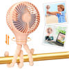 Picture of snawowo Mini Portable Baby stroller Fan, Auto Oscillating Battery Operated Personal Small Handheld Fan with Flexible Tripod, Rechargeable Clip On Fan for Car Seat Crib Treadmill Travel Camping Pink