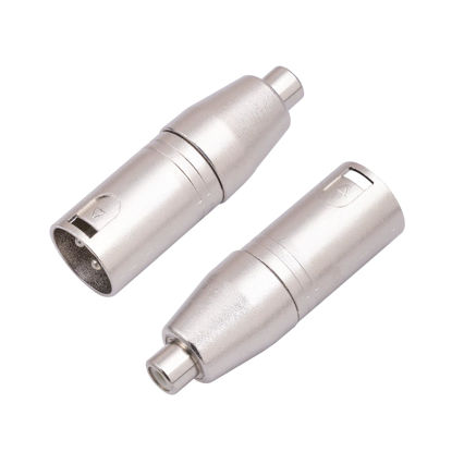 Picture of HUALEU XLR Male to RCA Female Adapter,Female RCA to XLR Male Plug Cable Adapter, XLR to RCA Converter Audio Connector for Microphone - 2 Pack