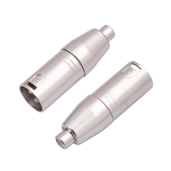 Picture of HUALEU XLR Male to RCA Female Adapter,Female RCA to XLR Male Plug Cable Adapter, XLR to RCA Converter Audio Connector for Microphone - 2 Pack