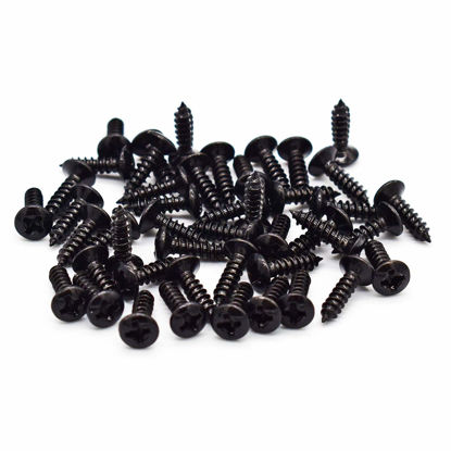 Picture of Vencetmat 100Pack #4 x 1/2 Stainless Steel Guitar & Bass Pickguard Screws Phillips for Fender Guitars Black