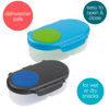 Picture of b.box Snack Box (2-pack) for Kids & Toddlers: 2 Compartment Snack Containers, Mini Bento Box, Lunch Box. Leak Proof, BPA free, Dishwasher safe. Ages 4 months+ (o'breeze + blue slate, 12oz capacity)