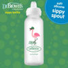 Picture of Dr. Brown's Milestones Narrow Sippy Bottle, 100% Silicone Soft Sippy Spout, 8oz/250mL, Flamingo & Bunny, 6m+