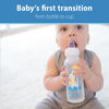Picture of Dr. Brown's Milestones Narrow Sippy Bottle, 100% Silicone Soft Sippy Spout, 8oz/250mL, Flamingo & Bunny, 6m+