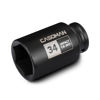 Picture of CASOMAN 1/2" Drive x 34 mm Deep 6 PT Impact Socket, CR-MO, 1/2-inch Drive 6 Point Axle Nut Socket for Easy Removal of Axle Shaft Nuts (34MM)