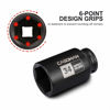 Picture of CASOMAN 1/2" Drive x 34 mm Deep 6 PT Impact Socket, CR-MO, 1/2-inch Drive 6 Point Axle Nut Socket for Easy Removal of Axle Shaft Nuts (34MM)
