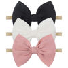 Picture of YanJie Baby Girls Nylon Headbands Newborn Bows Handmade Hair Bows Hairbands Hair Accessories for Newborn Infant Toddlers Kids (black white pink)