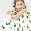 Picture of HOMRITAR Baby Blanket for Boys Soft Lightweight Minky Blanket with Double Layer Dotted Backing for Infant Toddler Nursery Crib with Green Pine Tree Design 30 x 40 Inch