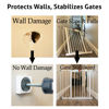 Picture of Wall Nanny Mini (4 Pack - Made in USA) Smallest Low-Profile Wall Protector for Baby Gates - Perfect in Doorways - Best Saver Cups Guard Trim & Paint for Child Dog Pet & Safety Pressure Gate (Brown)