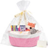 Picture of CHICVITA Pink Baskets for Gifts Empty, Small Woven Basket for Storage, Baby Gift Basket for Diapers, Storage Basket for Dogs, Cats, Cotton Rope Basket for Decor, 12"x 8"x 5"