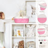 Picture of CHICVITA Pink Baskets for Gifts Empty, Small Woven Basket for Storage, Baby Gift Basket for Diapers, Storage Basket for Dogs, Cats, Cotton Rope Basket for Decor, 12"x 8"x 5"