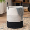 Picture of YOUDENOVA Woven Rope Laundry Hamper Basket, 72L Tall Laundry Basket, Baby Nursery Hamper for Blanket Storage, Clothes Hamper for Laundry in Bedroom-Large-Dark White