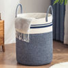 Picture of YOUDENOVA Woven Rope Laundry Hamper Basket, 72L Tall Laundry Basket, Baby Nursery Hamper for Blanket Storage, Clothes Hamper for Laundry in Bedroom-Large-Blue
