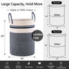 Picture of YOUDENOVA Woven Rope Laundry Hamper Basket, 72L Tall Laundry Basket, Baby Nursery Hamper for Blanket Storage, Clothes Hamper for Laundry in Bedroom-Large-Blue