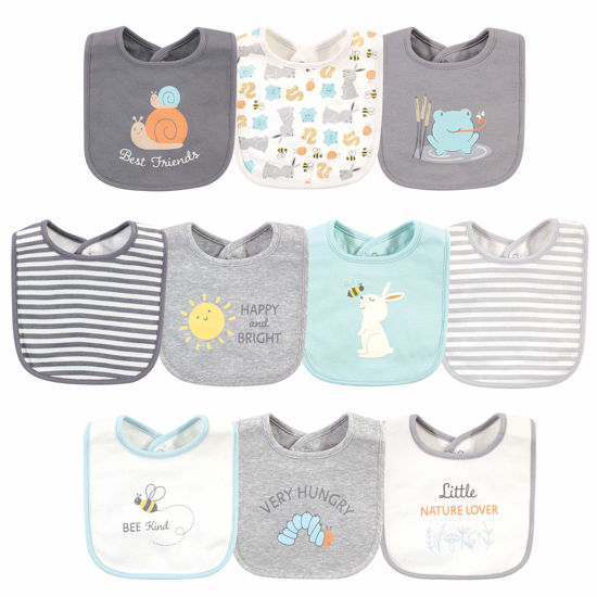 Picture of Hudson Baby Unisex Baby Cotton Bibs, Best Friends, One Size