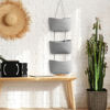 Picture of TeoKJ Over the Door Organizer, 3-Tier Woven Cotton Hanging Kitchen Baskets Storage Organizer Bag with Hooks Wall-Mounted Decorative Rope Baskets - Gray