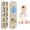 Picture of Teething Relief Teethers Toys for Babies 3-6 12 Months Gifts, Silicone Remote Control Baby Teether Toys for 3 6 9 Months Newborn Infant Boy Girl Autism, Food Grade Silicone Sensory Toys, Beige