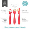 Picture of ezpz Happy Utensils - 24 Months+ (Coral) - BPA Free Toddler Utensils - Fork, Spoon and Knife for Toddlers and Preschoolers - Kids Utensils for Self-Feeding Development