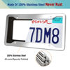 Picture of Stainless Steel License Plate Frame- 2 Pack License Plate Holder, with Screws, Chrome Caps, Heavy Duty Rustproof Metal Front Rear Car Tag Cover