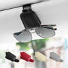 Picture of SINGARO Sunglasses Holder for Car, Leather Magnetic Buckle Sun Visor Sunglass Clip, Ticket Card Storage Glasses Clip, Car Interior Accessories for Men and Women（Black）