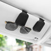 Picture of SINGARO Sunglasses Holder for Car, Leather Magnetic Buckle Sun Visor Sunglass Clip, Ticket Card Storage Glasses Clip, Car Interior Accessories for Men and Women（Black）