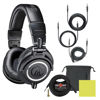 Picture of Audio Technica ATH-M50X Professional Studio Monitor Headphones Black, Bundle with Pig hog 10ft Extension Cable & Liquid Polishing Cloth with Detachable Cables