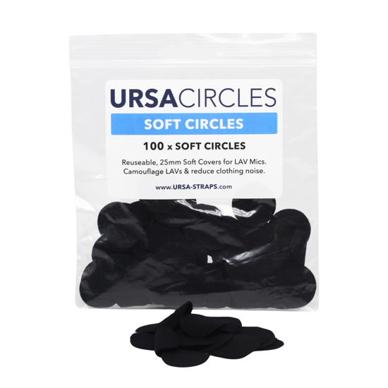 Picture of URSA Soft Circles: Reusable Soft Covers That Provide a Shield Against the Wind and Camouflage for Lavalier Mics. (100x Soft Circles, Black)