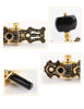 Picture of Mr.Power Guitar Tuners Machine Heads 3+3 Set Tuning Keys String Pegs Only for Classical Guitar (Long Black, Black Button)