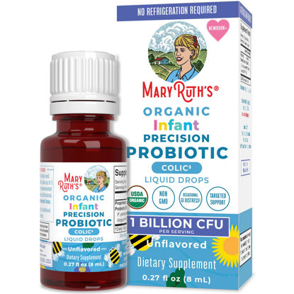 Picture of MaryRuth Organics Baby Probiotic Drops | Liquid Precision Probiotics for Digestive Health | Colic Calm | Occasional Colic Baby Relief | USDA Organic | Vegan | Baby Essentials| 30 Servings
