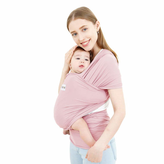 Picture of Acrabros Baby Wrap Carrier,Hands Free Baby Carrier Sling,Lightweight,Breathable,Softness,Perfect for Newborn Infants and Babies Shower Gift,Pink