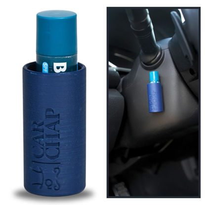 Picture of CarChap Car Lip Balm Holder [THE ORIGINAL], Chapstick Holder for Car, Mess Free in the Heat, Featured in Car and Driver. USA Made, Patent Pending. Interior Car Accessories for Women, Men [NAVY BLUE]