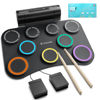 Picture of Donner Electric Drum Pad, 9 Pads Electronic Drum Set Roll Up Quiet Drum Pad Built-in Speaker, 40 Drum Lessons Included, Kids Holiday & Birthday Instrument Toys DED-20(SE)