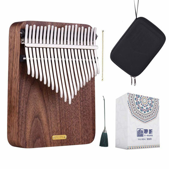 Picture of LingTing Kalimba 21 keys Thumb Piano Mbira Finger Piano Gift for Kids Adult Beginners Professional（LT-K21W,rain whisperer)