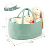 Picture of Maliton Diaper Caddy Organizer for Baby, Portable Diaper Storage Organizer for Changing Table and Car, Cotton Rope Nursery Storage Bin Basket for Baby Shower, Newborn Essentials Must Haves - Green