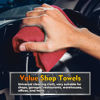 Picture of HOMEXCEL Red Shop Towels 100 Pack, Reusable Microfiber Cleaning Cloth Bulk, Multipurpose Microfiber Towels for Car, House and Kitchen, Highly Absorbent Cleaning Rags 11.5 x 11.5 inch