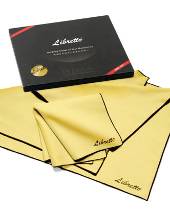 Picture of Libretto Microfiber Polish Cloth for Musical Instrument, 3 Sizes in 1 Pack, Violin and Cello Cleaning Product, Yellow, Lint-Free, Super Soft, Gift, for Piano, Guitar, Trumpet, Saxophone, Laptop.