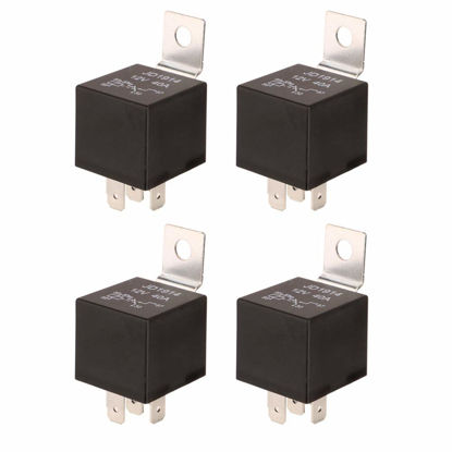 Picture of Gebildet 12V/40A SPDT Standard Auto Relay 5 pin Car Heavy Duty Switches & Starters, Used for Motor Automobile, with Black Waterproof Transparent Case (Pack of 4)