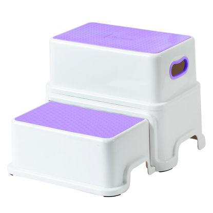 Picture of Victostar 2 Step Stool for Kids, Anti-Slip Sturdy Toddler Two Step Stool for Toilet Potty Training, Bathroom,Kitchen