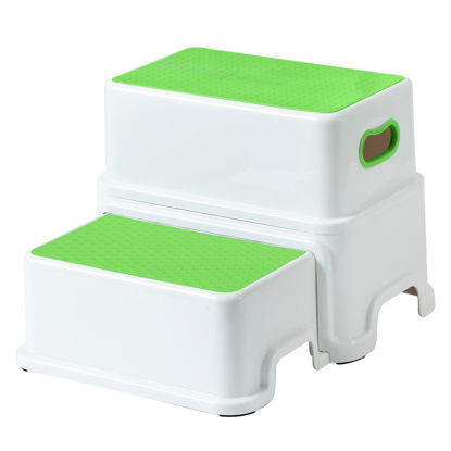 Picture of Victostar 2 Step Stool for Kids, Anti-Slip Sturdy Toddler Two Step Stool for Toilet Potty Training, Bathroom,Kitchen